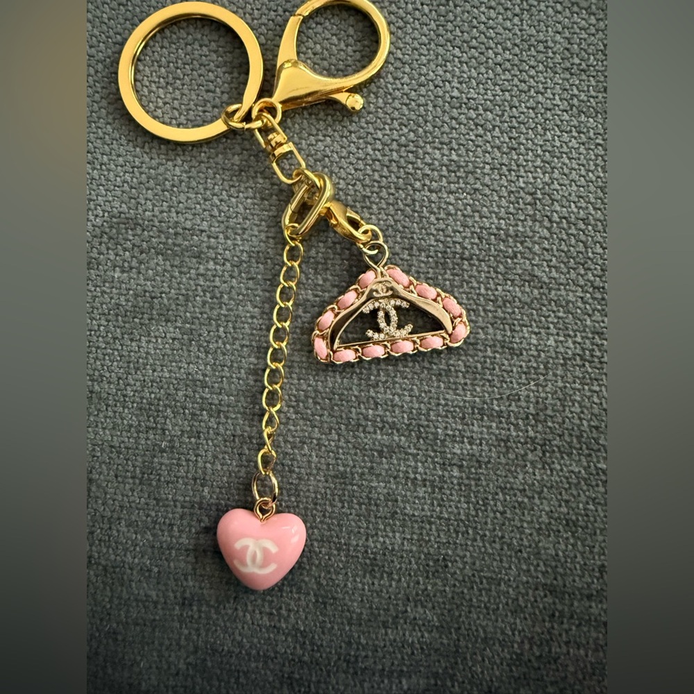 Gold and Pink Key Chain